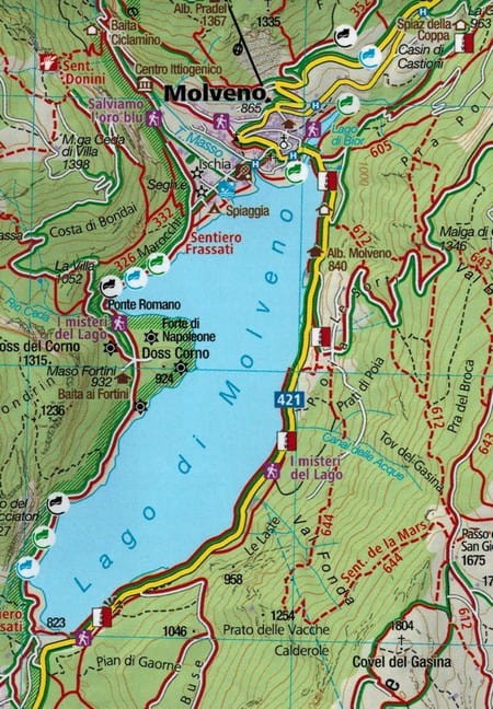 Brentagruppe, Dolomiti di Brenta. Wodoodporna mapa turystyczna 73 wydawnictwa Kompass. Fragment 1