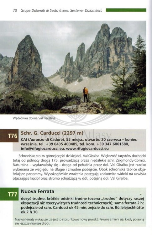 Dolomity. Tom I. Wschód. Przewodnik autorstwa Dariusza Tkaczyka. Przykładowa strona 2
