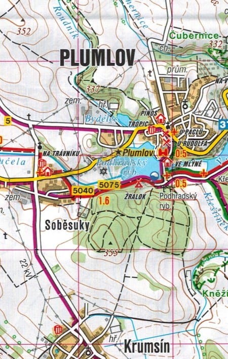 Ołomuniec, okolice Ołomuńca / Olomoucko. Mapa turystyczna 461 wydawnictwa Shocart. Fragment 1