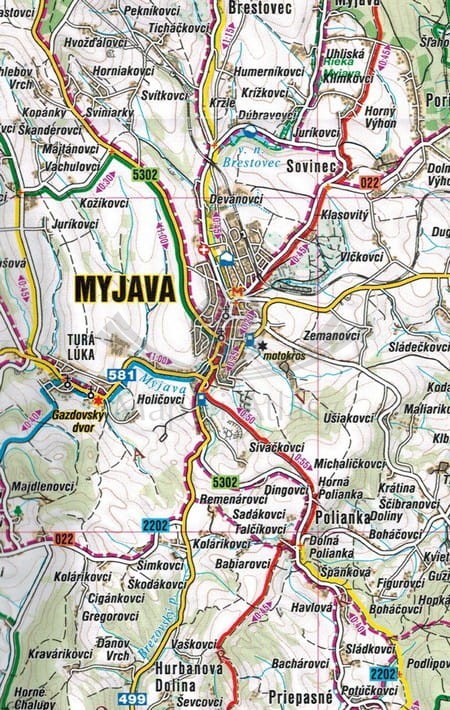 Małe Karpaty, Zagórze, Bratysława / Zahorie, Bratislava. Mapa turystyczna 224 wydawnictwa Shocart. Fragment 2