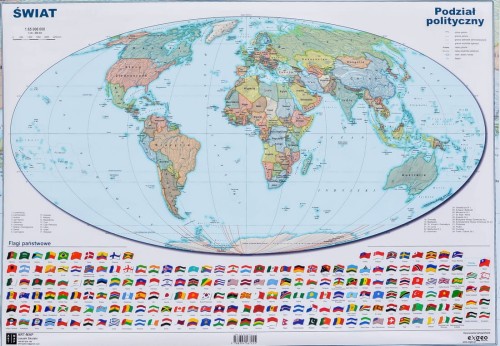 Świat. Mapa polityczna i fizyczna. Podkładka na biurko. Pierwsza strona