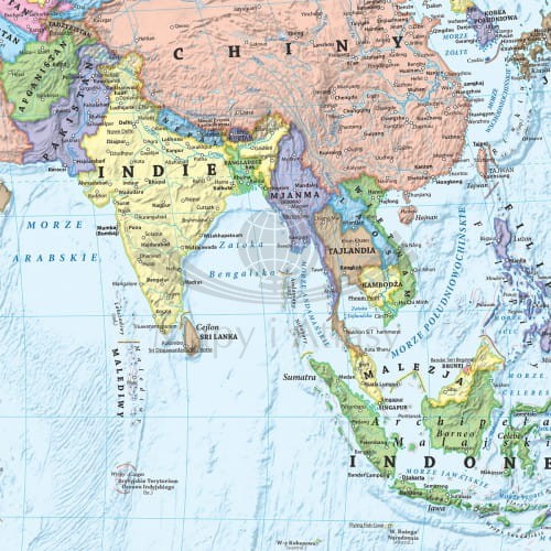 Świat. Mapa polityczna, puzzle. 2000 elementów. Producent: ArtGlob. Fragment 4