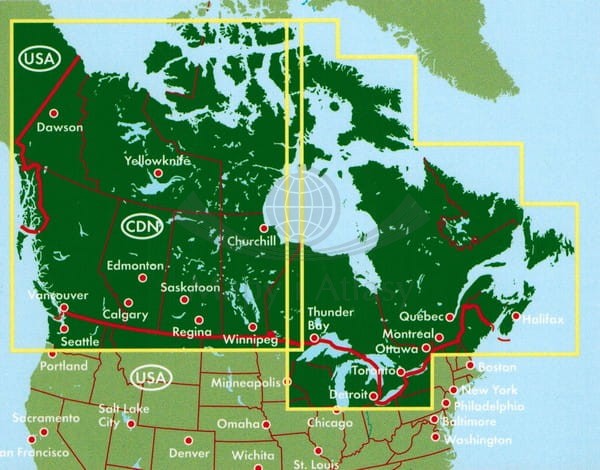 Kanada 1:3 000 000. Mapa samochodowa wydawnictwa Freytag & Berndt. Zasięg