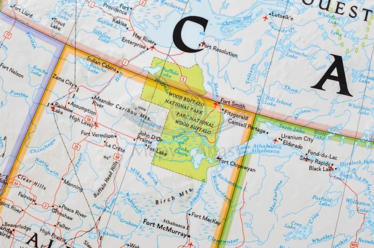 Kanada 1:6 500 00. Mapa ścienna polityczna wydawnictwa National Geographic. Fragment 1