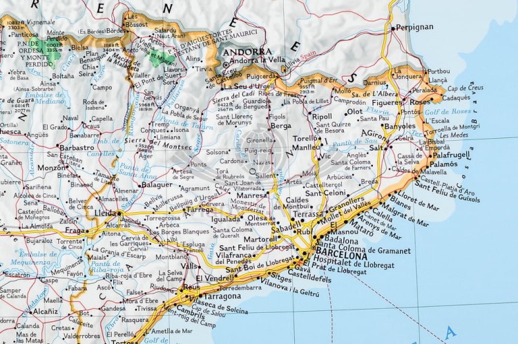 Hiszpania i Portugalia 1:2 074 000. Mapa ścienna wydawnictwa National Geographic. Fragment 3