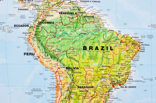 Świat 1:30 000 000. Mapa fizyczna z elementami środowiska w wersji magnetycznej. Wydawnictwo: Maps International. Fragment 1