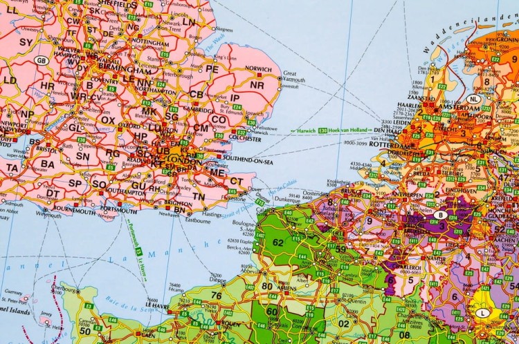 Europa z Turcją 1:3 600 000. Mapa ścienna kodowa w układzie poziomym. Wydawnictwo: Stiefel. Fragment 1