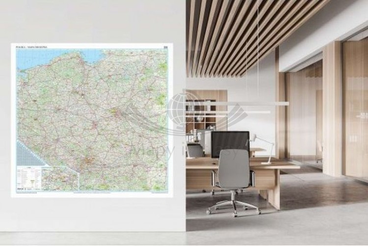 Polska 1:350 000. Arkusz, mapa ścienna drogowa. Polska 1:350 000. Arkusz, mapa ścienna drogowa wydawnictwa ArtGlob.