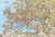 Świat 1:28 000 000. Mapa ścienna fizyczna, stylizowana. Drewniane półwałki. Fragment 1