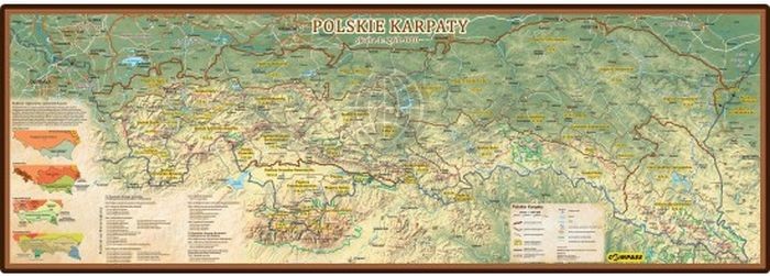Polskie Karpaty 1:260 000. Mapa. Wersja do wpinania