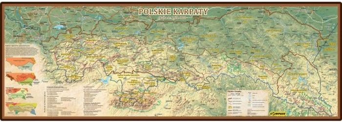 Polskie Karpaty 1:260 000. Mapa w wersji do wpinania