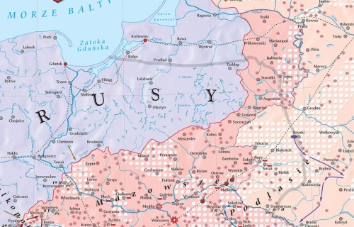Powstanie styczniowe 1863-1864. Mapa ścienna wydawnictwa Meridian. Fragment 1