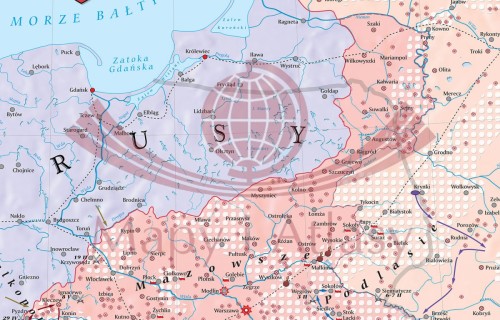Powstanie styczniowe 1863-1864. Mapa ścienna wydawnictwa Meridian. Fragment 1