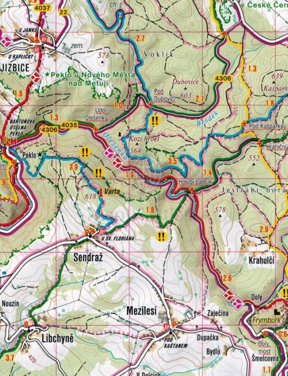 Góry Orlickie i Stołowe / Orlicke Hory. Mapa turystyczna 428 wydawnictwa Shocart. Fragment 1