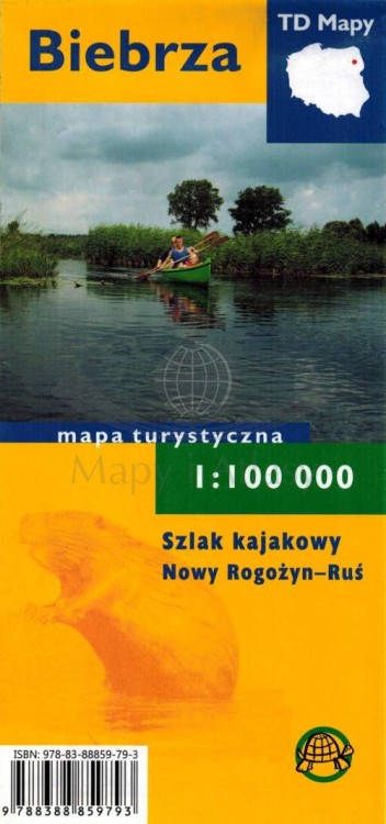 Biebrza 1:100 000. Laminowana mapa turystyczna wydawnictwa TD Mapy. Okładka