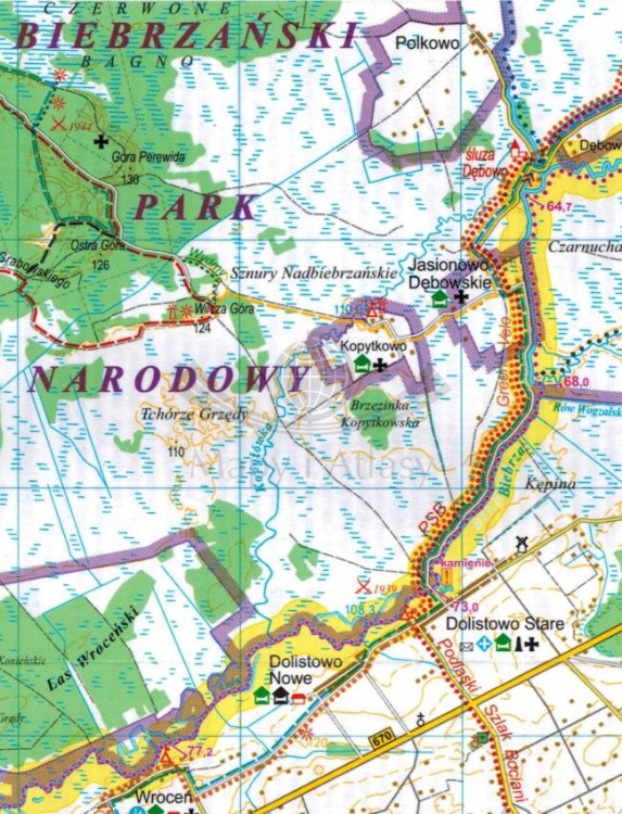 Biebrza 1:100 000. Laminowana mapa turystyczna wydawnictwa TD Mapy. Fragment 1