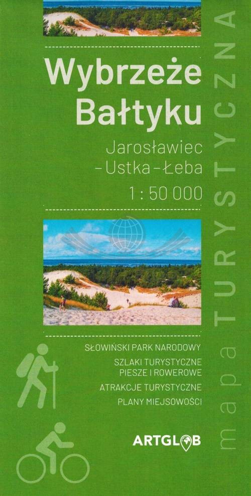 Wybrzeże Bałtyku. Jarosławiec - Ustka - Łeba. Mapa turystyczna. ArtGlob