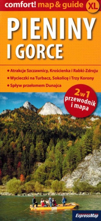 Pieniny i Gorce. Laminowana mapa turystyczna + Miniprzewodnik wydawnictwa ExpressMap. Okładka