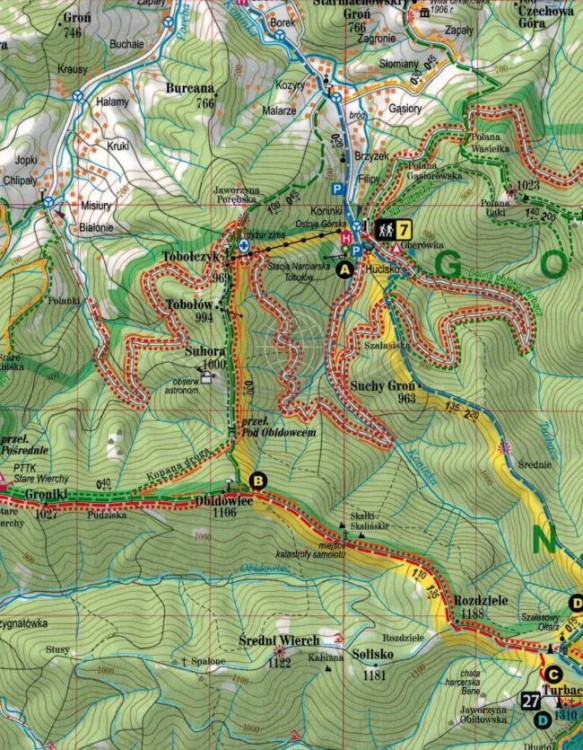 Pieniny i Gorce. Laminowana mapa turystyczna + Miniprzewodnik wydawnictwa ExpressMap. Fragment 3