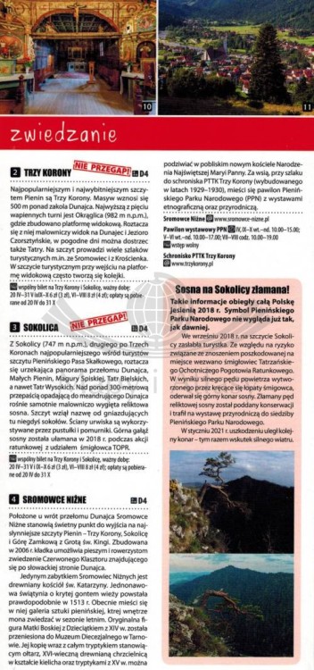 Pieniny i Gorce. Laminowana mapa turystyczna + Miniprzewodnik wydawnictwa ExpressMap. Mini przewodnik - fragment