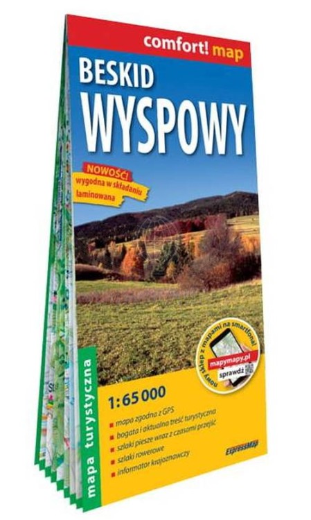 Beskid Wyspowy 1:65 000. Laminowana mapa turystyczna wydawnictwa ExpressMap. Okładka 2