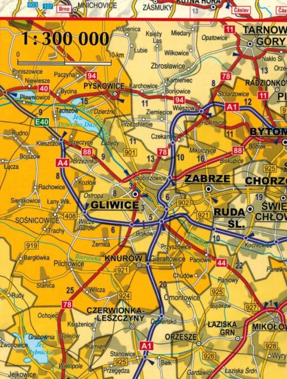 Polska 1800 000. Laminowana mapa samochodowo-administracyjna wydawnictwa ExpressMap. Fragment 2