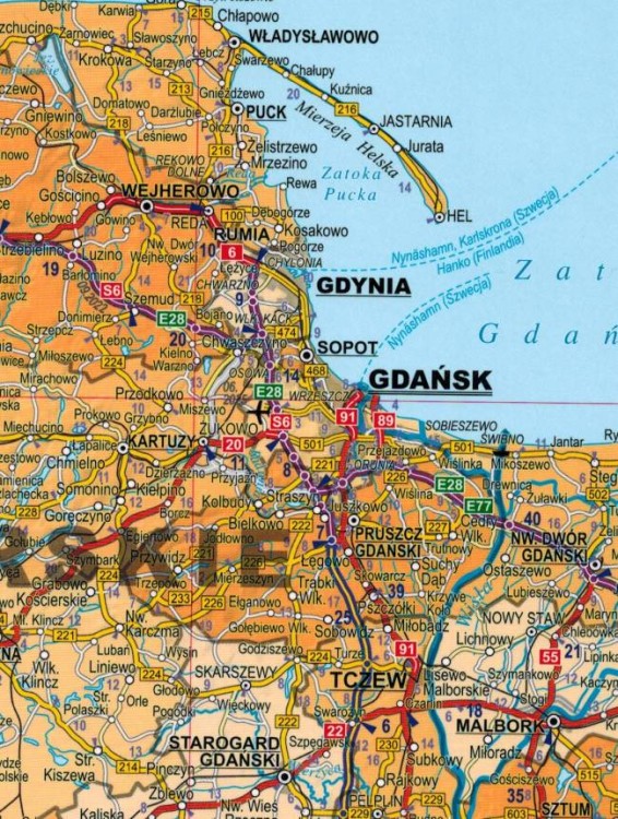 Polska 1800 000. Laminowana mapa samochodowo-administracyjna wydawnictwa ExpressMap. Fragment 1
