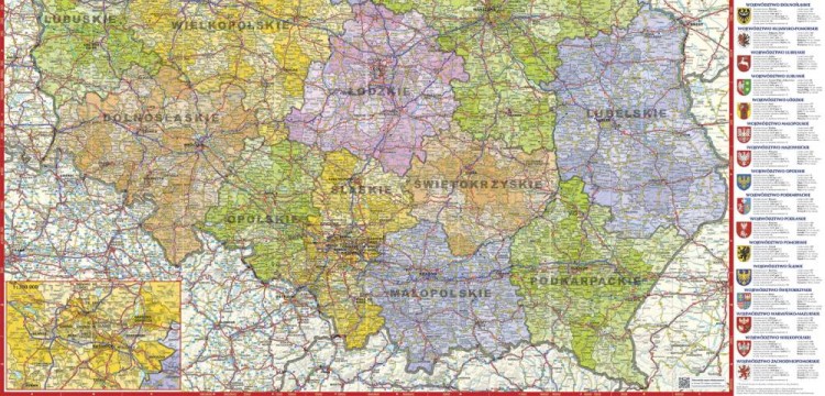 Polska 1800 000. Laminowana mapa samochodowo-administracyjna wydawnictwa ExpressMap. Druga strona