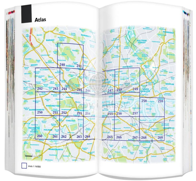 Londyn 3 w 1. Przewodnik, atlas, mapa wydawnictwa ExpressMap. Skorowidz arkuszy