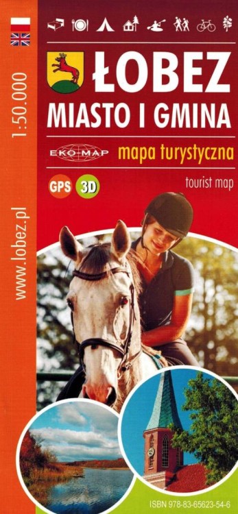 Łobez 1:50 000. Mapa turystyczna wydawnictwa EKO-MAP. Okładka
