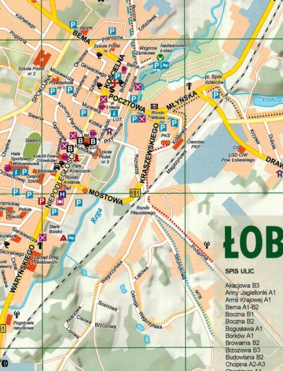 Łobez 1:50 000. Mapa turystyczna wydawnictwa EKO-MAP. Fragment 3