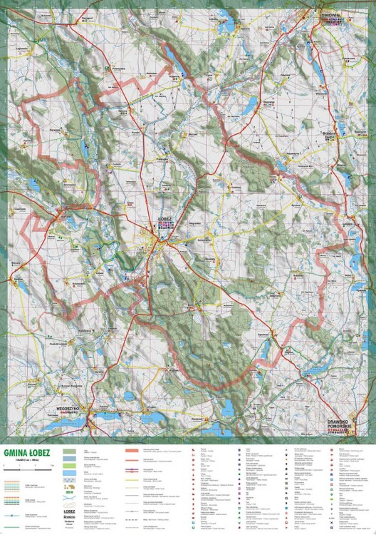 Łobez 1:50 000. Mapa turystyczna wydawnictwa EKO-MAP. Druga strona