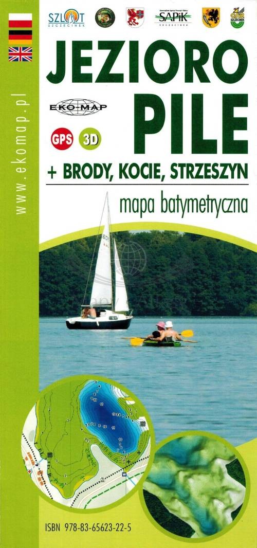 Jezioro Pile, Brody, Kocie i Strzeszyn. Mapa batymetryczna. EKO-MAP