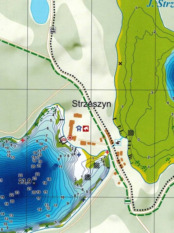 Jezioro Pile + Brody, Kocie, Strzeszyn. Mapa batymetryczna wydawnictwa EKO-MAP. Fragment 3