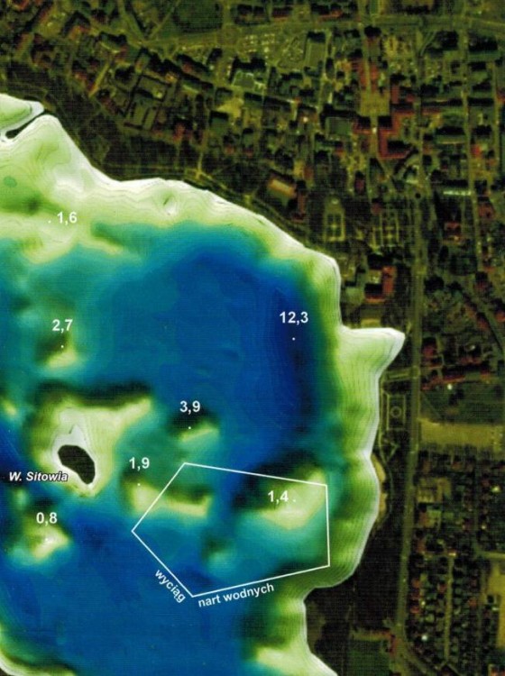 Jezioro Trzesiecko + Wilczkowo. Mapa batymetryczna wydawnictwa EKO-MAP. Fragment 3