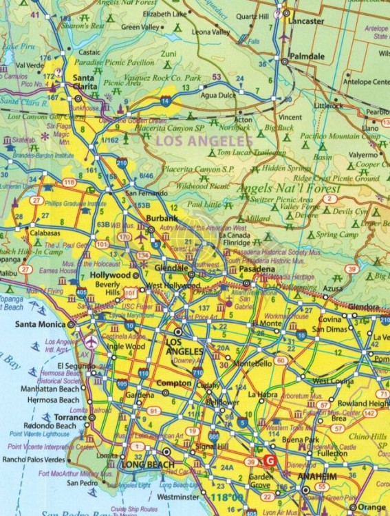 Yosemite i środkowa Kalifornia. Wodoodporna mapa samochodowo-turystyczna wydawnictwa ITMB. Fragment 2