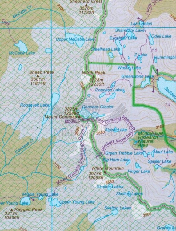 Yosemite i środkowa Kalifornia. Wodoodporna mapa samochodowo-turystyczna wydawnictwa ITMB. Fragment 4