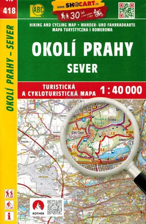 Praga. Północne okolice Pragi / Okoli Prahy - Sever. Mapa turystyczna 418. Shocart