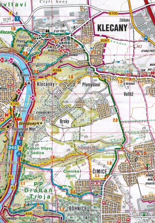 Praga. Północne okolice Pragi / Okoli Prahy - Sever. Mapa turystyczna 418 wydawnictwa Shocart. Fragment 1