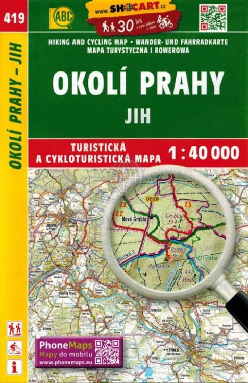 Praga. Południowe okolice / Okoli Prahy - Jih. Mapa turystyczna 419 wydawnictwa Shocart. Okładka