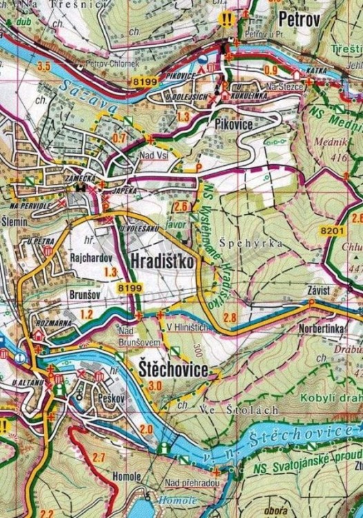 Praga. Południowe okolice / Okoli Prahy - Jih. Mapa turystyczna 419 wydawnictwa Shocart. Fragment 1