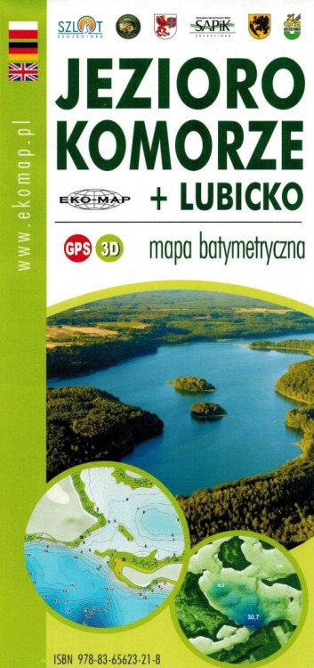 Jezioro Komorze + Lubicko. Mapa batymetryczna wydawnictwa EKO-MAP. Okładka