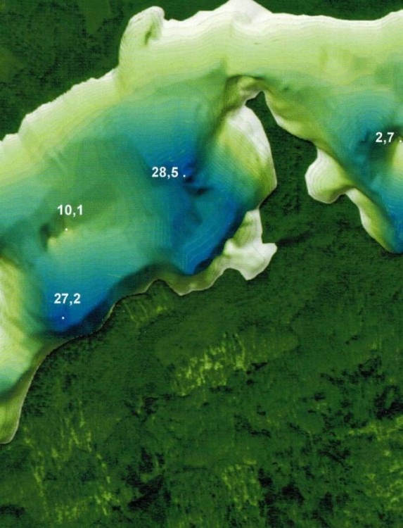 Jezioro Komorze + Lubicko. Mapa batymetryczna wydawnictwa EKO-MAP. Fragment 2