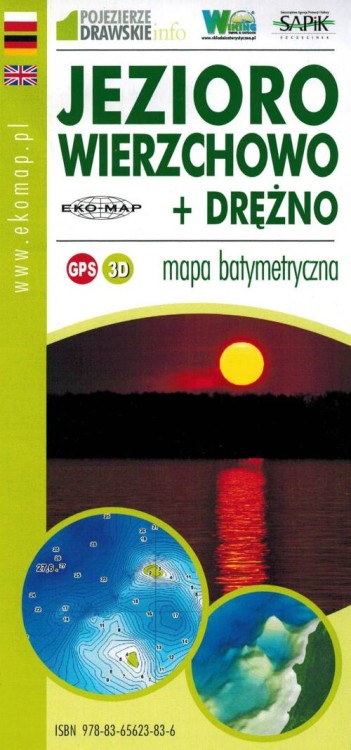 Jezioro Wierzchowo + Drężno. Mapa batymetryczna wydawnictwa EKO-MAP. Okładka