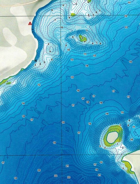 Jezioro Wierzchowo + Drężno. Mapa batymetryczna wydawnictwa EKO-MAP. Fragment 1