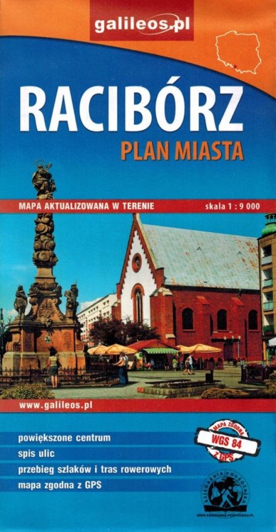 Racibórz / Powiat raciborski dla aktywnych. Plan miasta / Mapa turystyczna wydawnictwa Galileos. Okładka