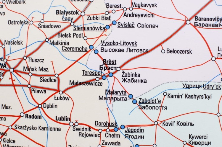 Europa. Mapa ścienna kolejowa B1. Fragment 1