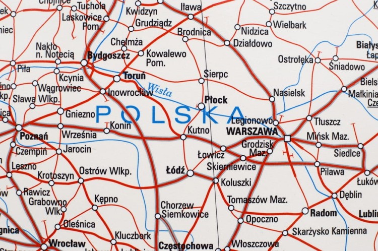 Europa. Mapa ścienna kolejowa B1. Fragment 5