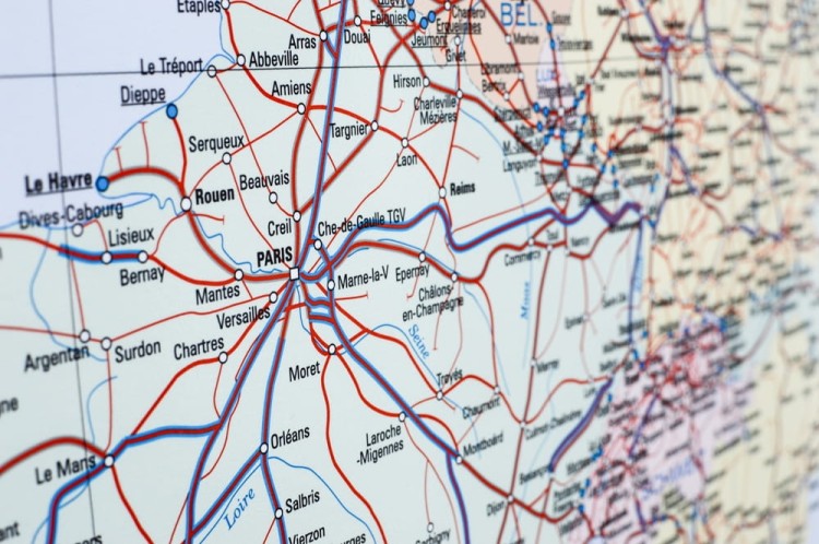 Europa. Mapa ścienna kolejowa B1. Fragment 6