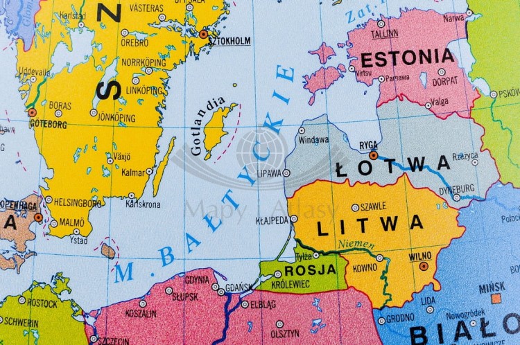 Europa mapa polityczna. Podkładka na biurko. Fragment 1